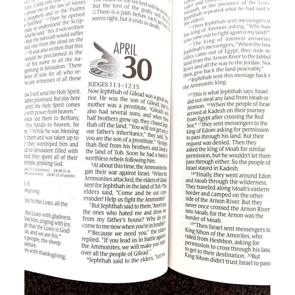 The One Year Study Bible NLT 2004 Paperback – Tyndale House – Daily Reading Plan - Picture 9 of 12